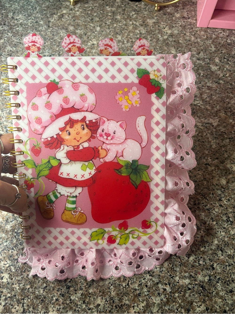 Strawberry Shortcake Pink Lace Spiral Notebook